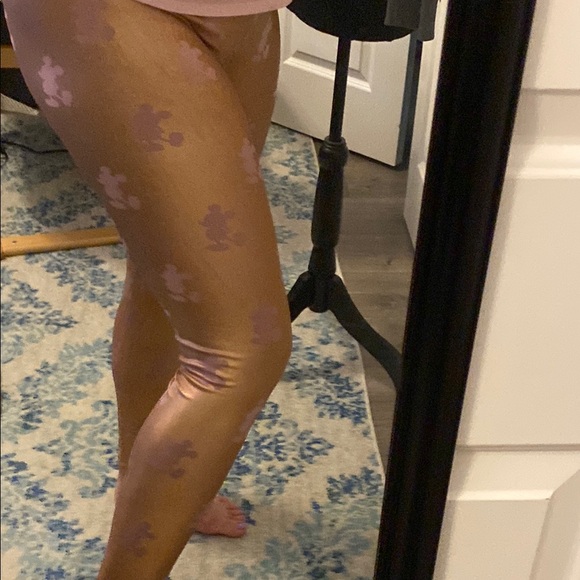 ❤️ 5 for $25 ❤️ Disney women’s Gold and Pink Leggings with Micky Mouse - medium - Picture 1 of 4